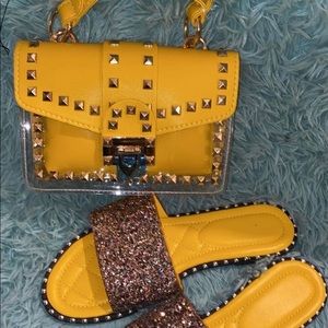 Purse and slides 50$